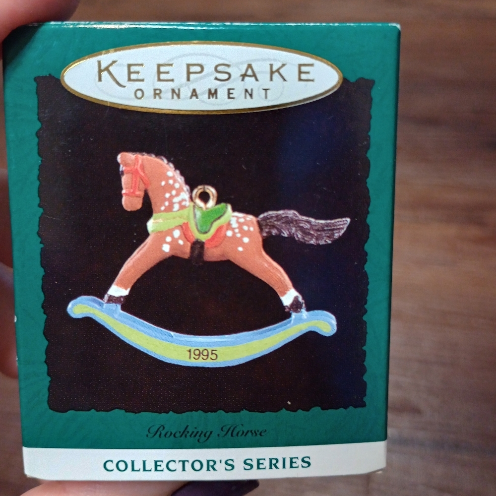 vintage Hallmark Christmas Ornament Miniature Rocking Horse Eigth in Series 1995